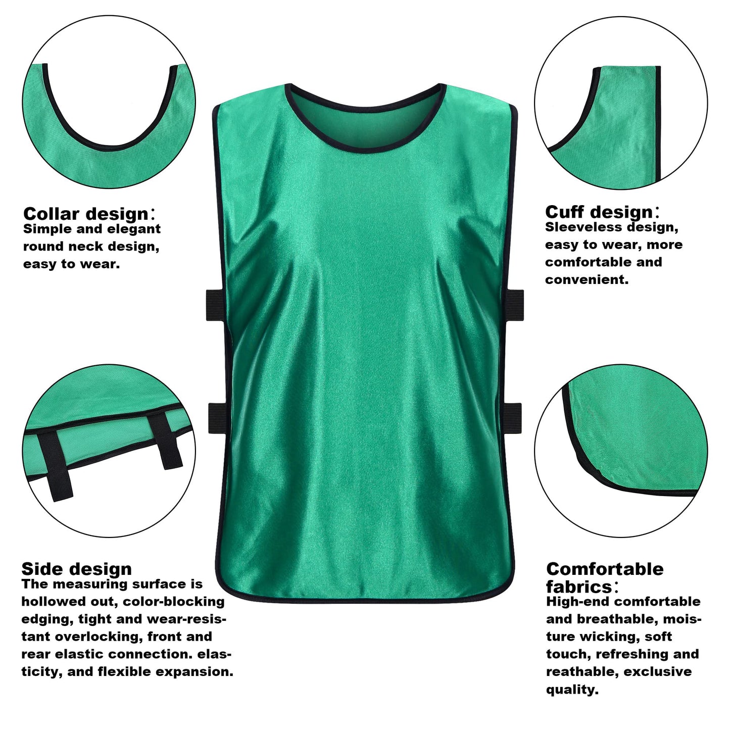RE-HUO 6 Pack Scrimmage Vests/Sport Basketball Pinnies/Soccer Bibs for Kid and Adult