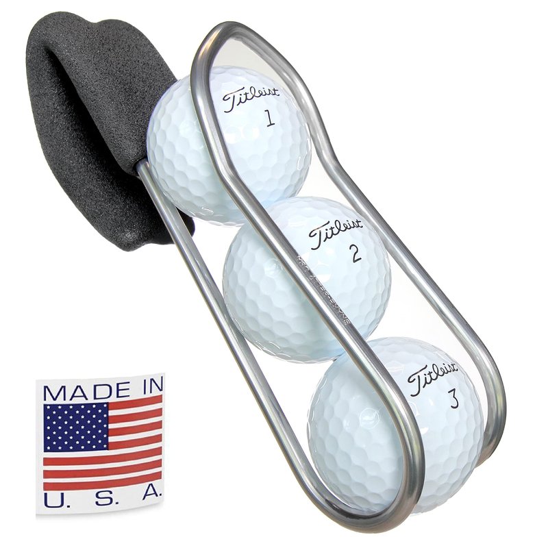 SnakeBelly Golf Ball Holder with Quick-Draw Release (3-Ball, Aluminum, 1)