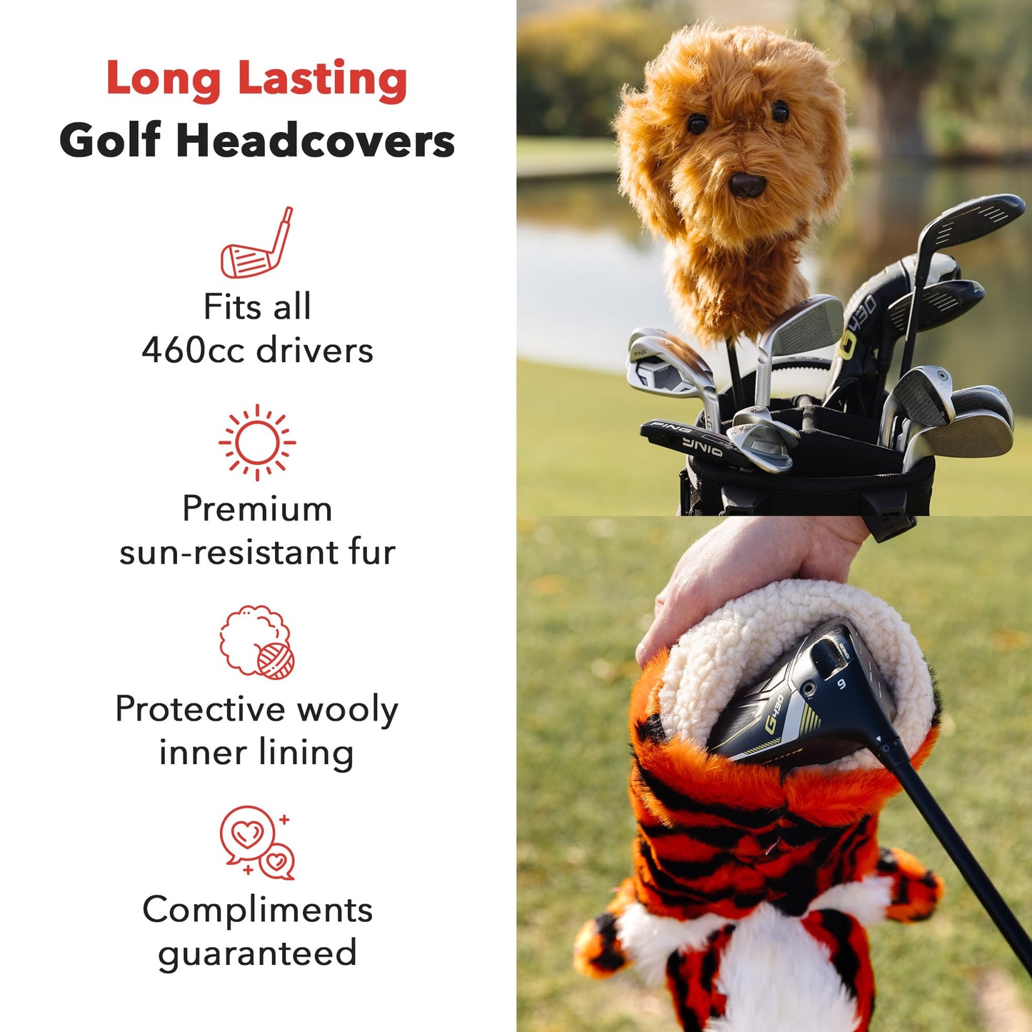 Daphne's Headcovers Donkey Driver Headcover Premium Driver Headcovers Funny Golf Club Covers Stylish Protection for Your Clubs Men's Golf Gear Driver Headcover for Men and Women