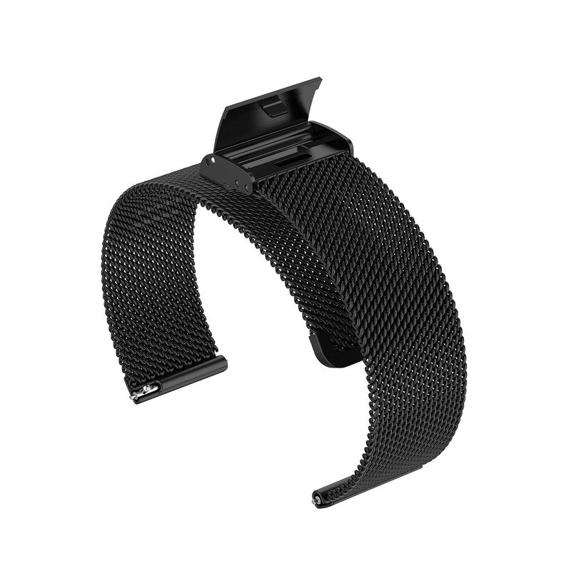 22MM Metal Watch Band Compatible with Amazfit GTR 4/GTR 3/GTR 3 Pro/Bip 3/GTR 2 Bands for Women Men Mesh Stainless Steel Replacement Band Bracelet Straps Wristband Smartwatch Accessory (Black)