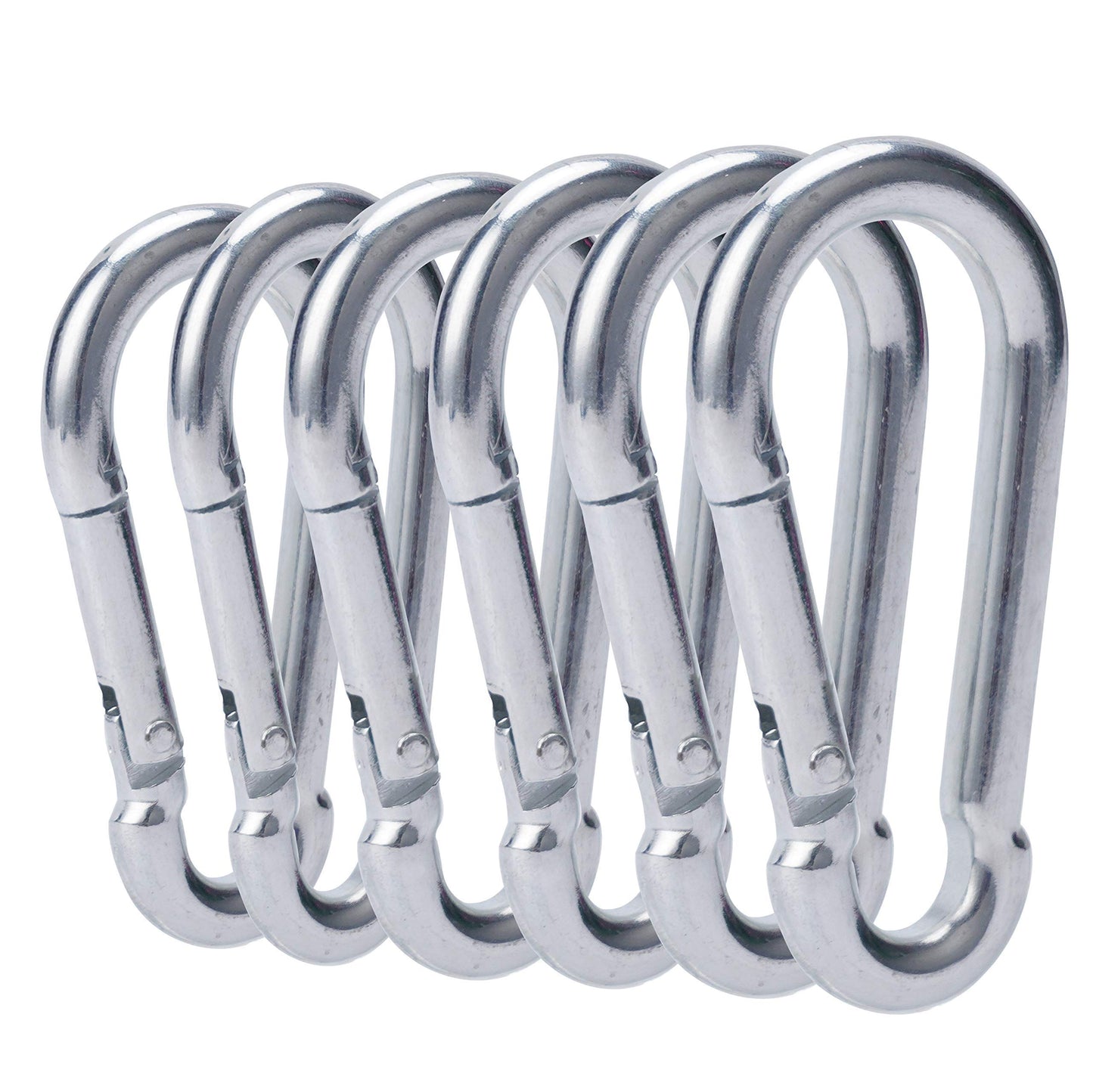 3 Inch Carabiner Clip Spring Snap Hook Heavy Duty 6pcs M8x80mm for Fitness Hammock Swing Camping Hiking