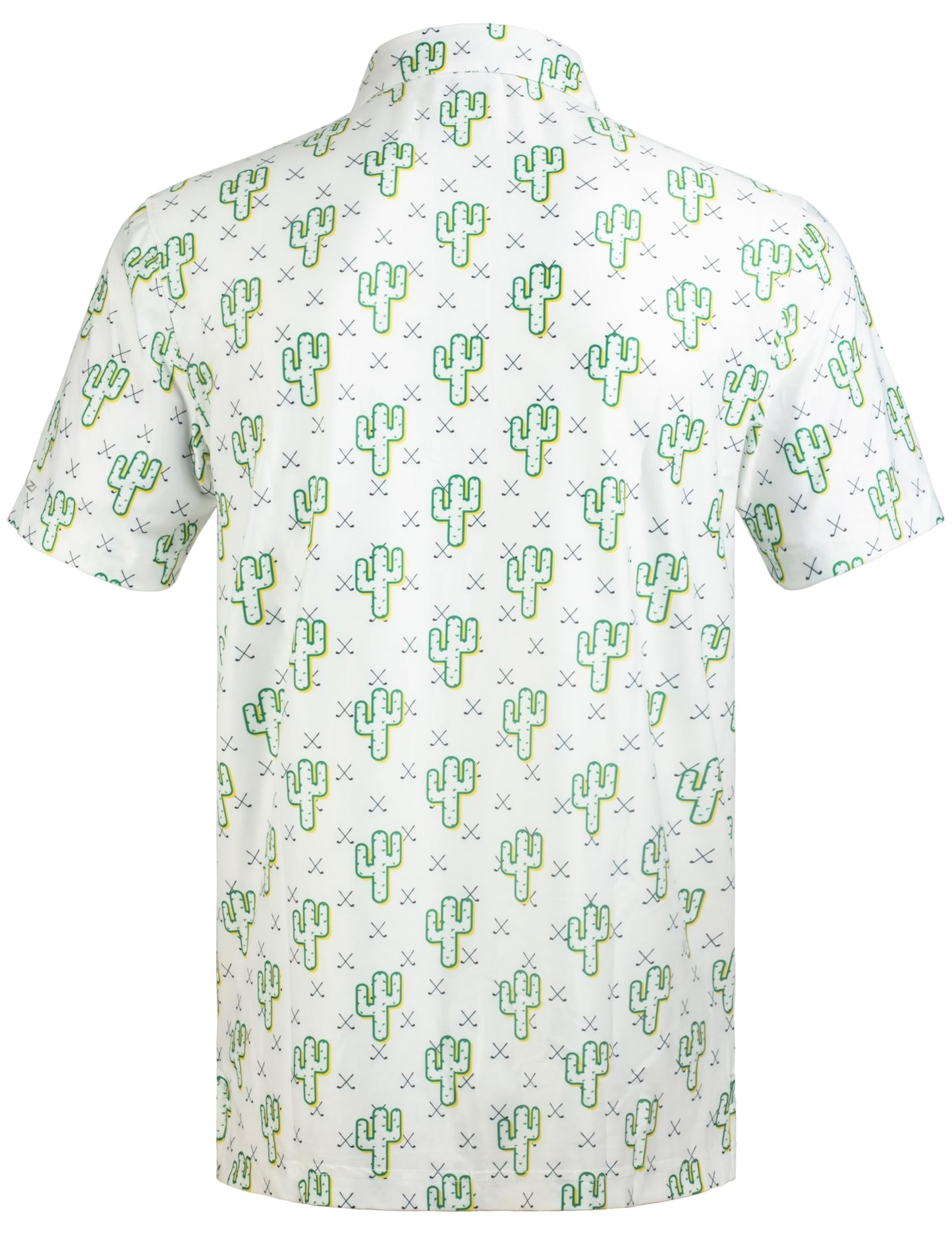 GORENZI Men's Golf Shirts Short Sleeve Moisture Wicking Print Cactus Shirt Men Performance Polo Golf Shirts for Men Dry Fit
