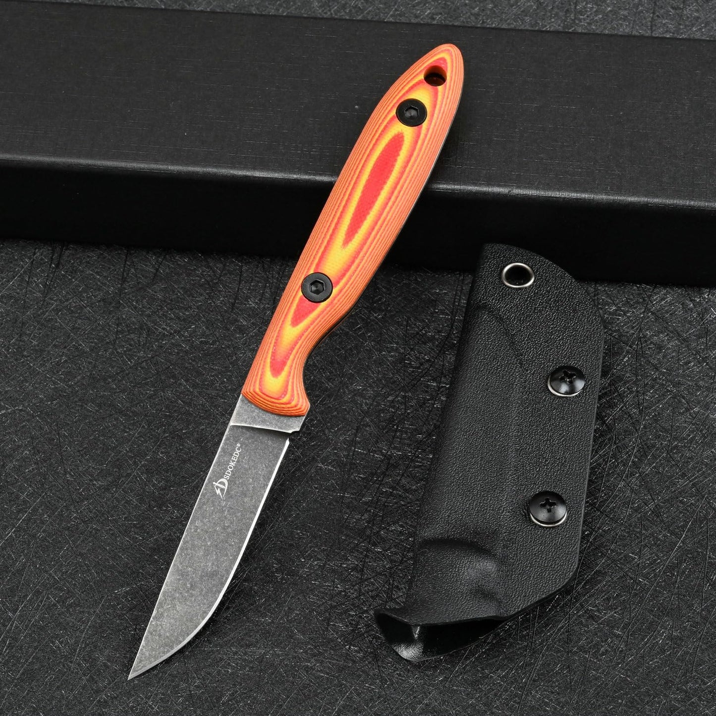 SDOKEDC Knives DC53 Steel Tactical Fixed Blade Knife with kydex sheath for Men EDC Outdoor Camping Survival Hunting (Multicolor G10)