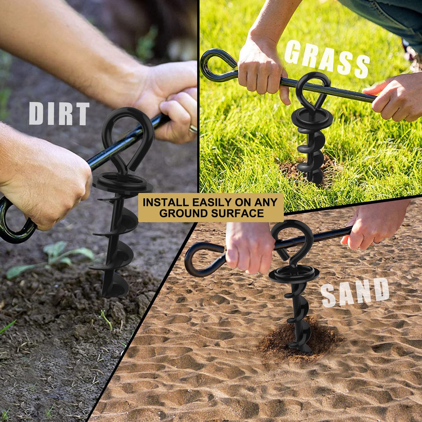 Eurmax USA Heavy Duty Dog Tie Out Stake, No-Tangle In Ground Anchor Runner for Large Dogs up to 210 Lbs - Perfect for Yard, Beach and Camping (Medium,Orange)