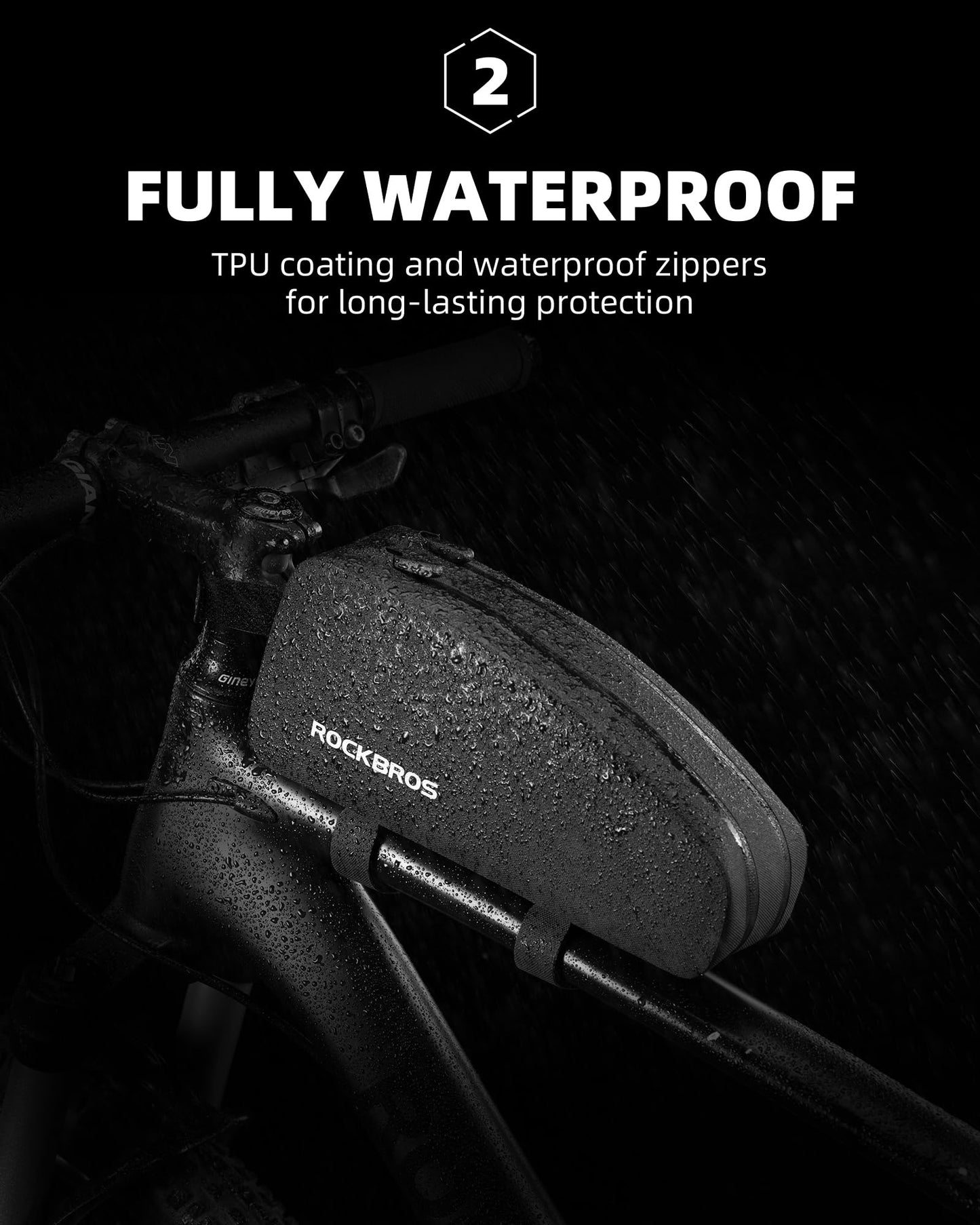 ROCKBROS Top Tube Bag Bike Frame Bag with Dual Zippers Bike Pouch