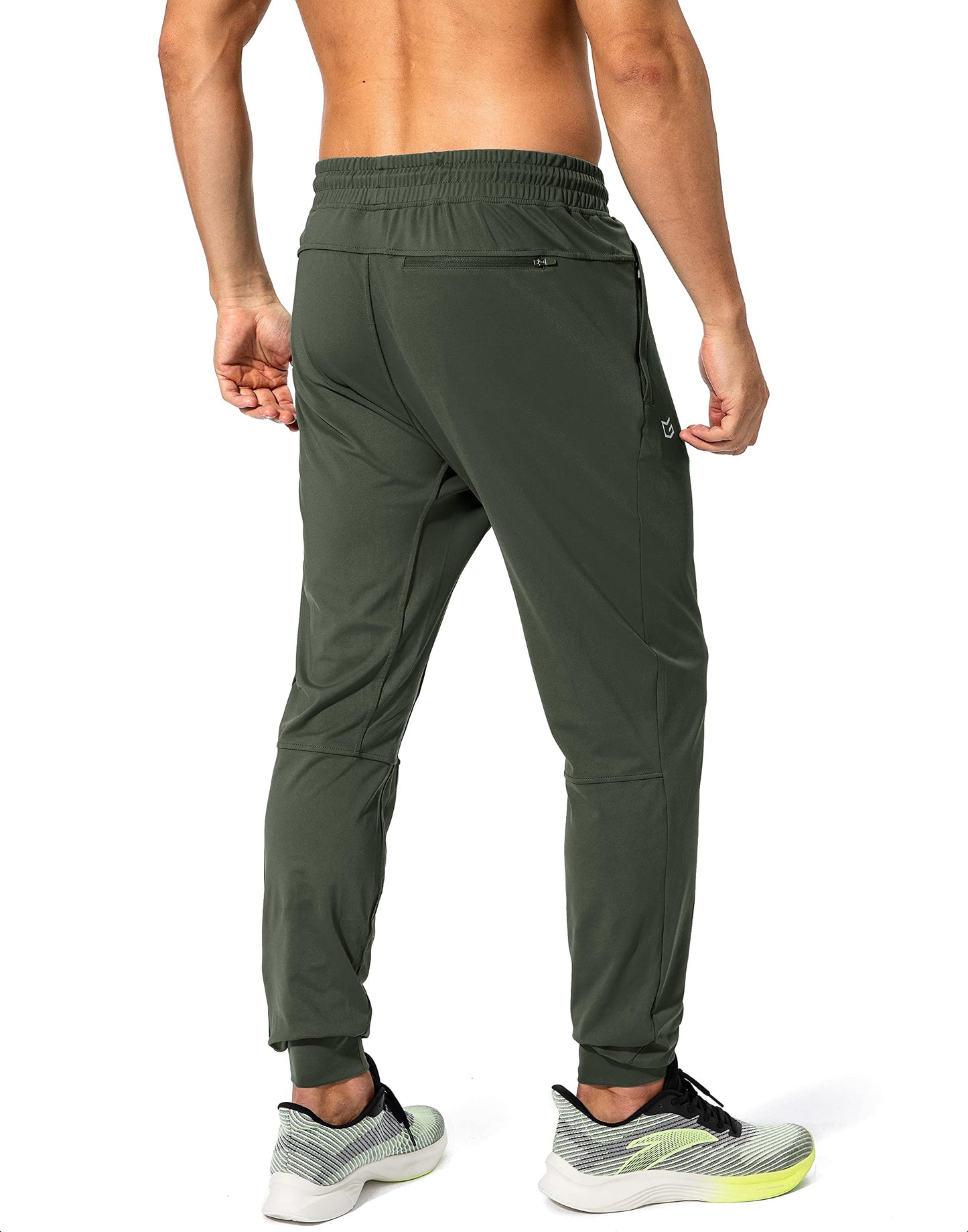 G Gradual Men's Sweatpants with Zipper Pockets Athletic Pants Traning Track Pants Joggers for Men Soccer, Running, Workout(Olive Green,XS)