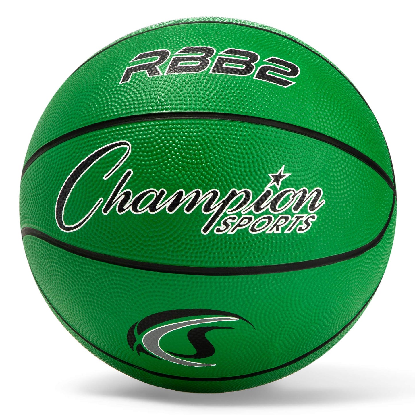 Champion Sports Rubber Junior Basketball, Heavy Duty - Pro-Style , Premium Basketball Equipment, Indoor Outdoor - Physical Education Supplies (Size 5, Green)