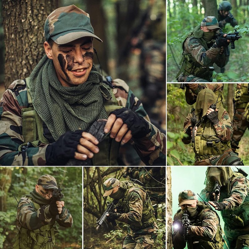 Tactical Scarf - Double-Sided Camo Mesh Sniper Veil for Military Use | Versatile Body Covering