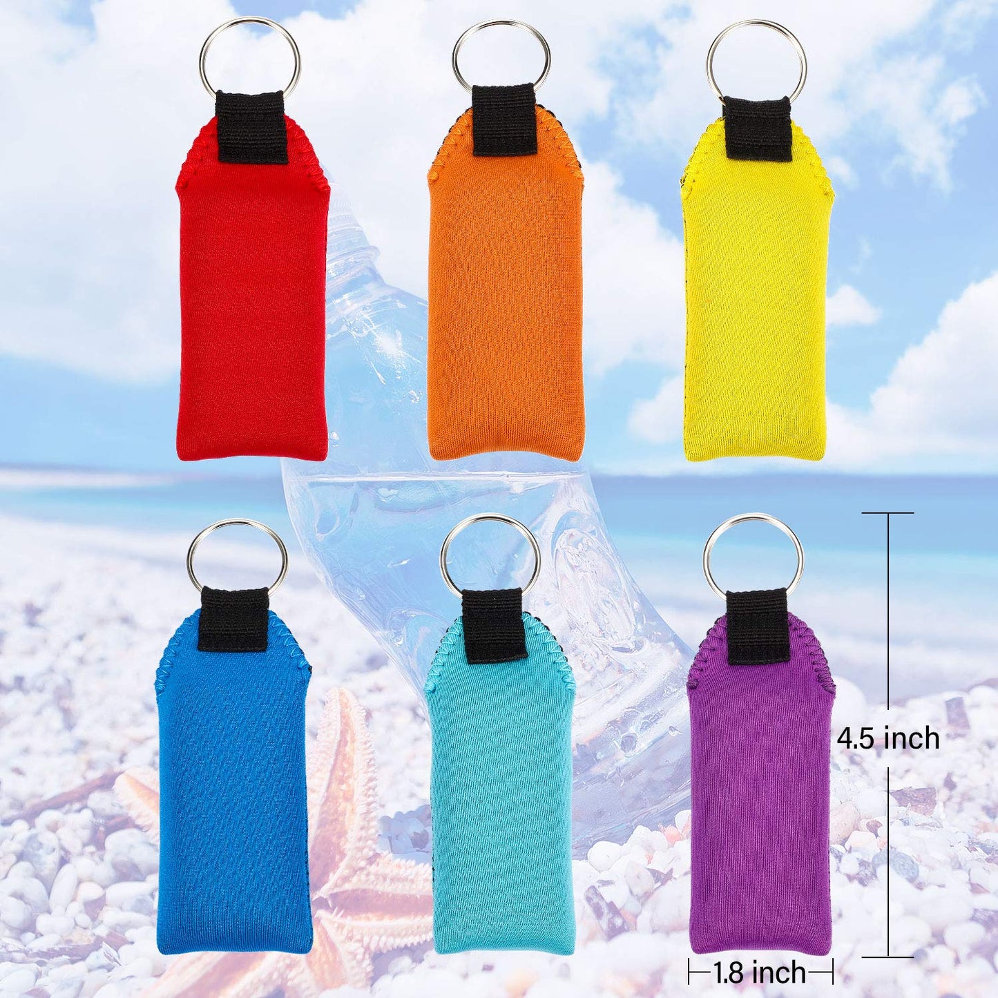 WILLBOND 6 Pieces Floating Boat Keychain Waterproof Floatable Foam Keychain (Yellow, Red, Blue, Purple, Orange, Cyan)