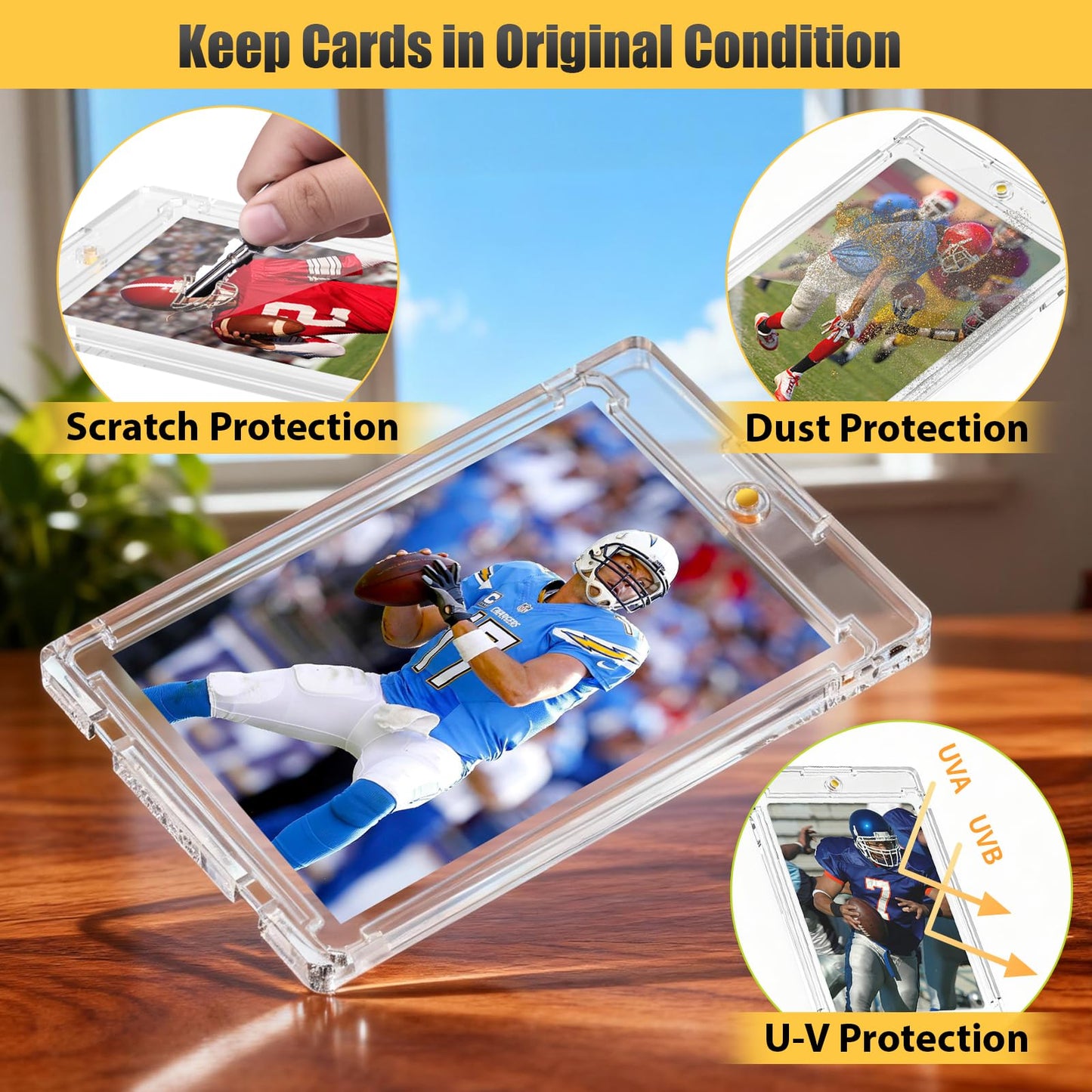 Superlong 50 Packs 75pt Magnetic Card Holders for Trading Cards