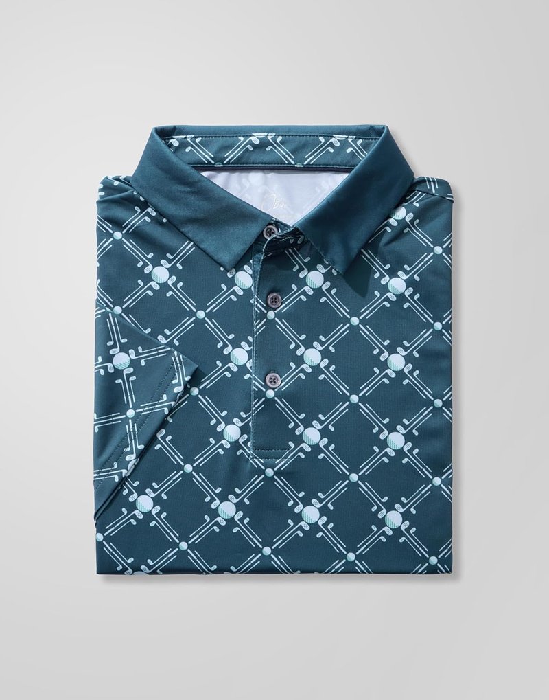 Men's Golf Polo Shirt - Short Sleeve Dry Fit Performance | Moisture-Wicking Casual Print