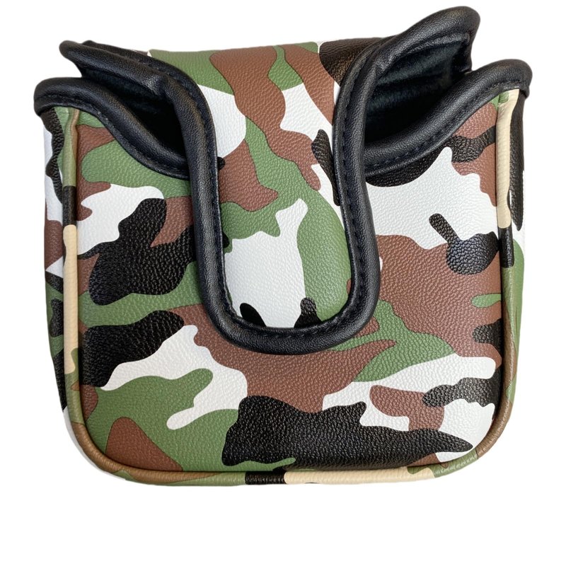 CAMO Style Golf Square Mallet Putter Head Cover Synthetic Leather Golf Putter Cover Magnetic for Mallet Style Putters Golf Accessories for Men Golfers