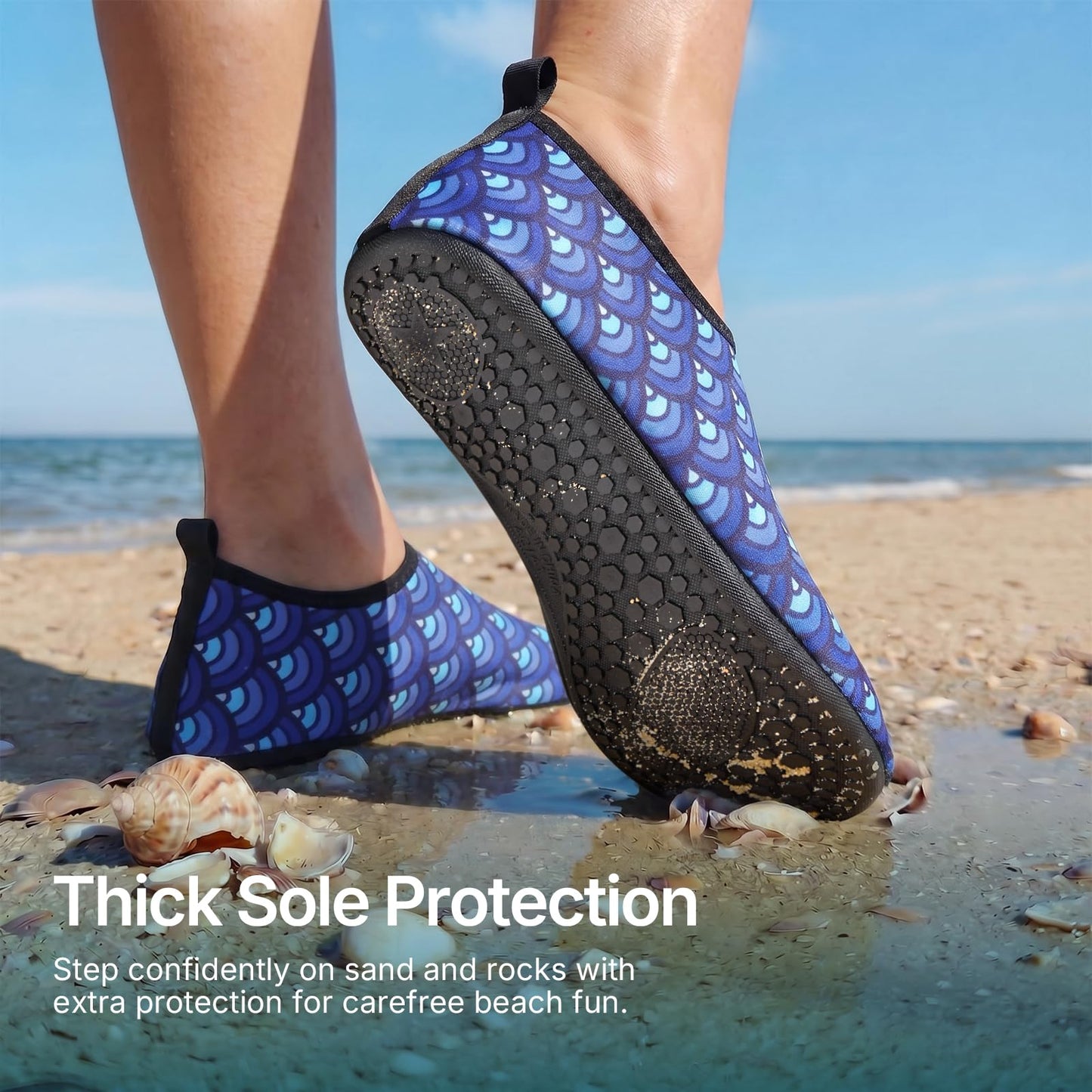 Water Shoes for Women Men Quick-Dry Aqua Socks Swim Beach Barefoot Yoga Exercise Wear Sport Accessories Pool Camping Must Haves Adult Youth Size 10-11Women/9-10Men