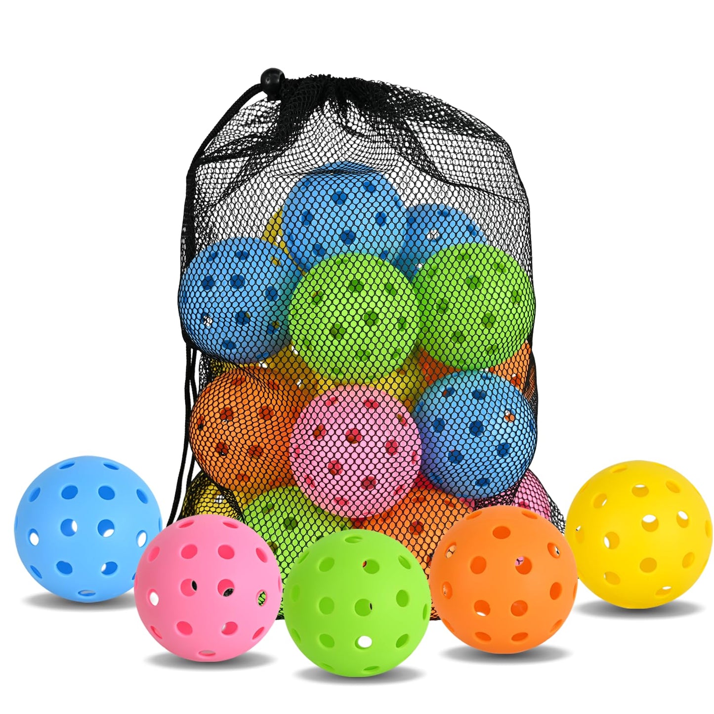 PICKLETECH Pickleball Balls 20 Pack, 40 Holes USAPA - Multicolor