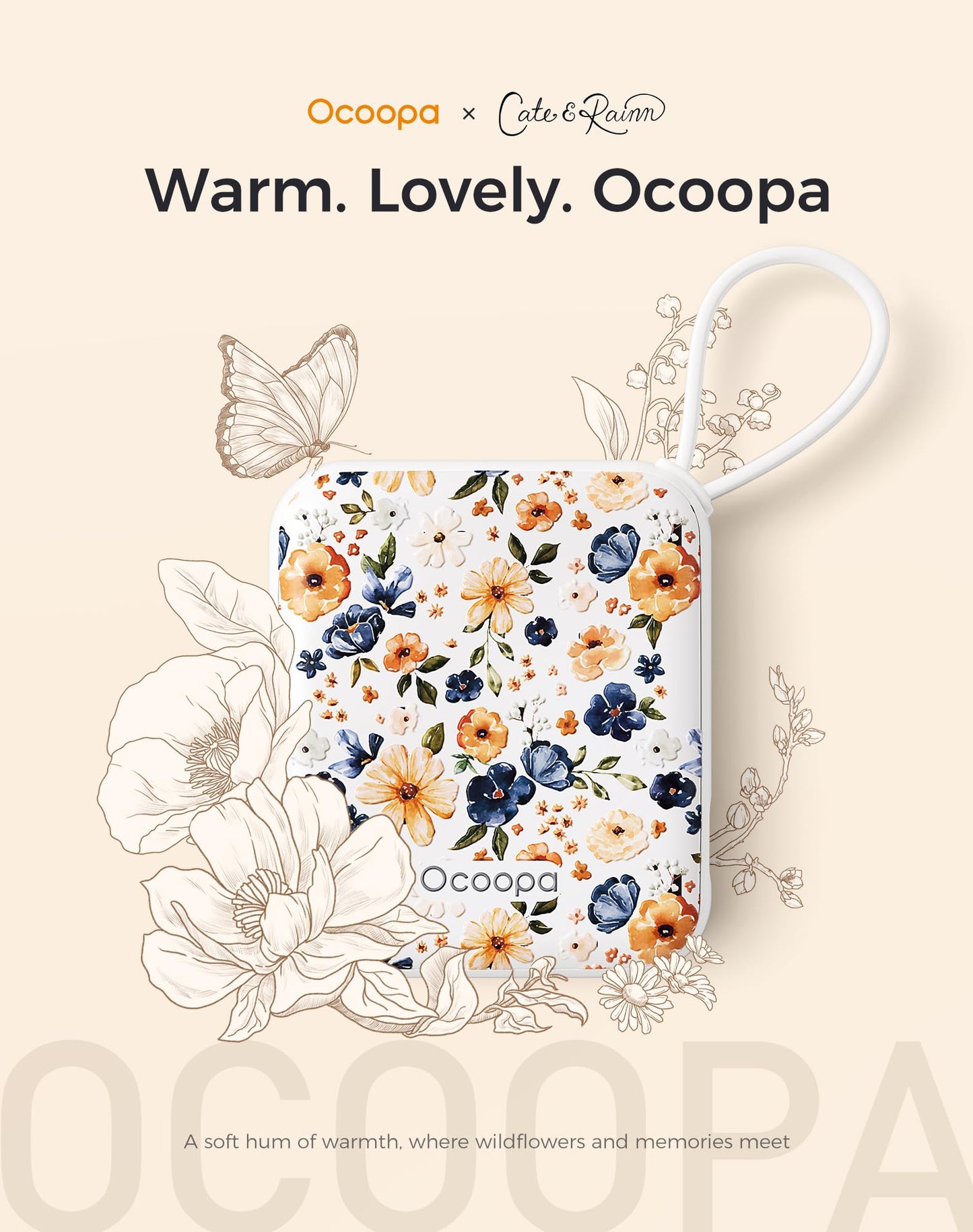 OCOOPA Hand Warmers Rechargeable, Smart Temp Control 7H*2 Long Safe Heat, Ultra Slim, Pocket-Size Design That Fits Gloves, Gifts for Women, Outdoor, Office, Commute (UT5 Nano)