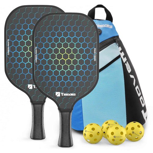 Toovem Max T3 Carbon Fiber Pickleball Paddles Set of 2 – Lightweight T300 Pickleball Paddle Carbon Fiber Racket, 2 Pickle Ball Paddles Gifts with Bag & 4 Balls, for Beginner & Intermediate Players