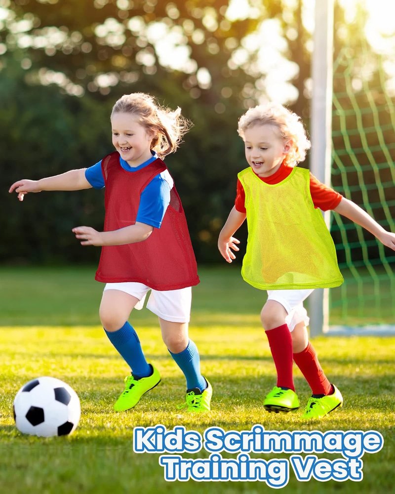 36 Pcs Youth Sports Pinnies - Soccer, Basketball, Football Scrimmage Jerseys | Durable Practice Vests