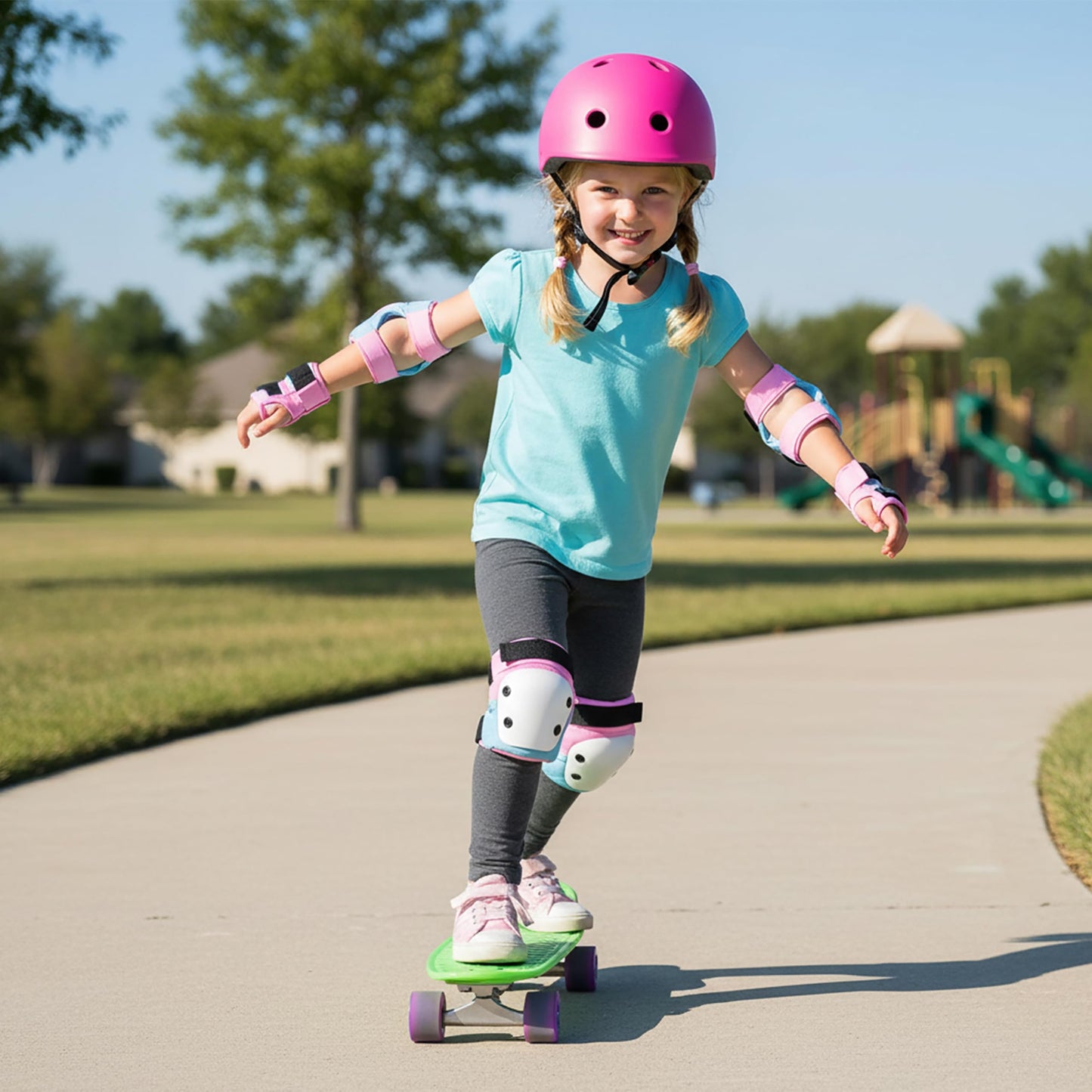 Kids Knee Pads and Elbow Pads Set for Roller Skates Girls 5-8,Roller Blades and Skateboarding Protective Gear Set Accessories,Ice Skate Guard and Skateboard Elbow Pad for Kids 5-8,Size XS