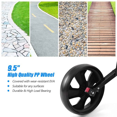 GYMAX Golf Cart, 2 Wheel Golf Push Cart with 9.5” Wear-Resistant Rubber Wheels, Elastic Strap & Scoreboard, Folding Lightweight Portable Golf Caddy Cart for Teens Adults