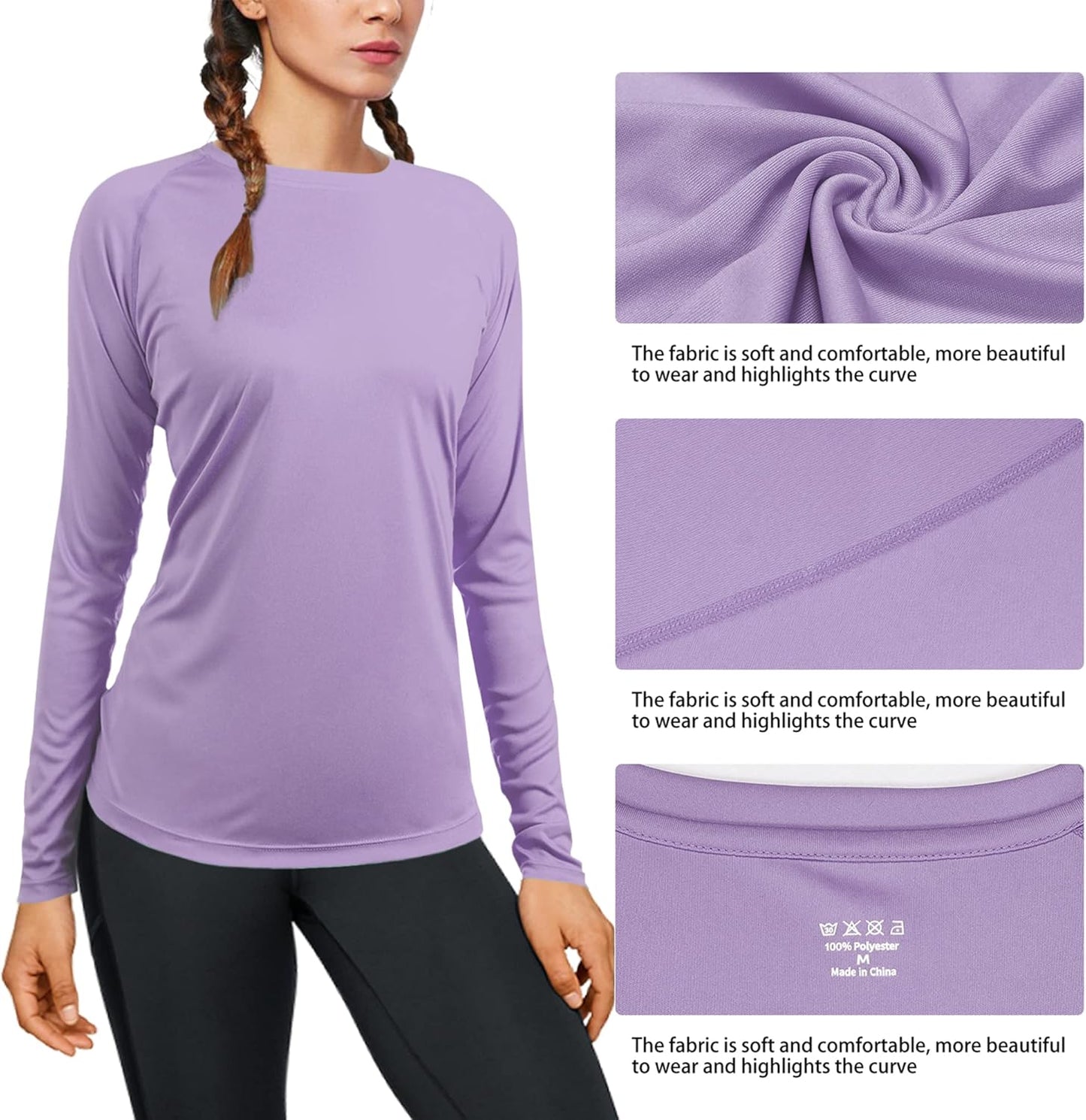 Women's UPF 50+ Sun Protection Long Sleeve Rash Guard - Athletic Swim & Workout Shirt | Ideal for Hiking & Running