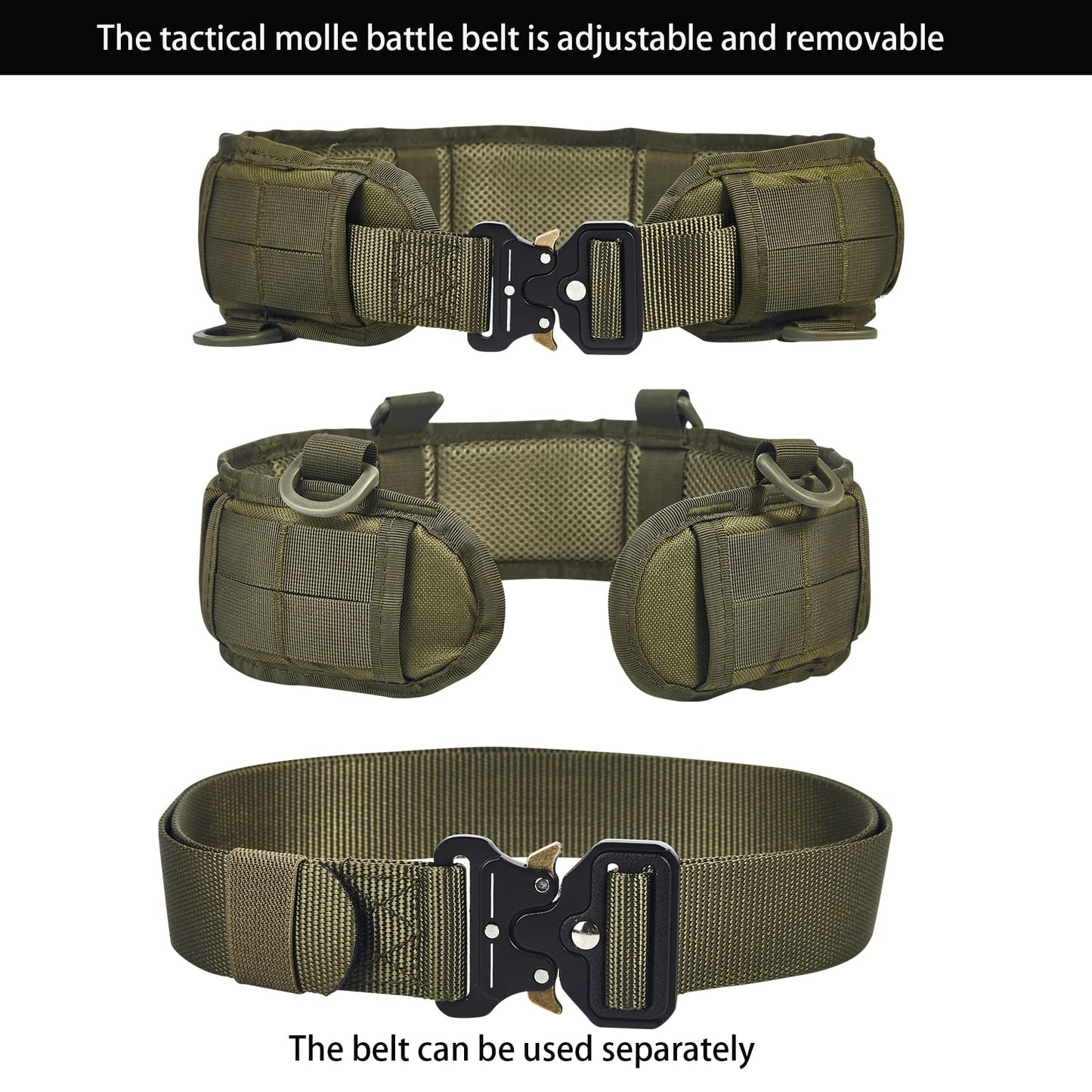 Ratulie Tactical Battle Belt Set Molle Belts Hunting Game Belts