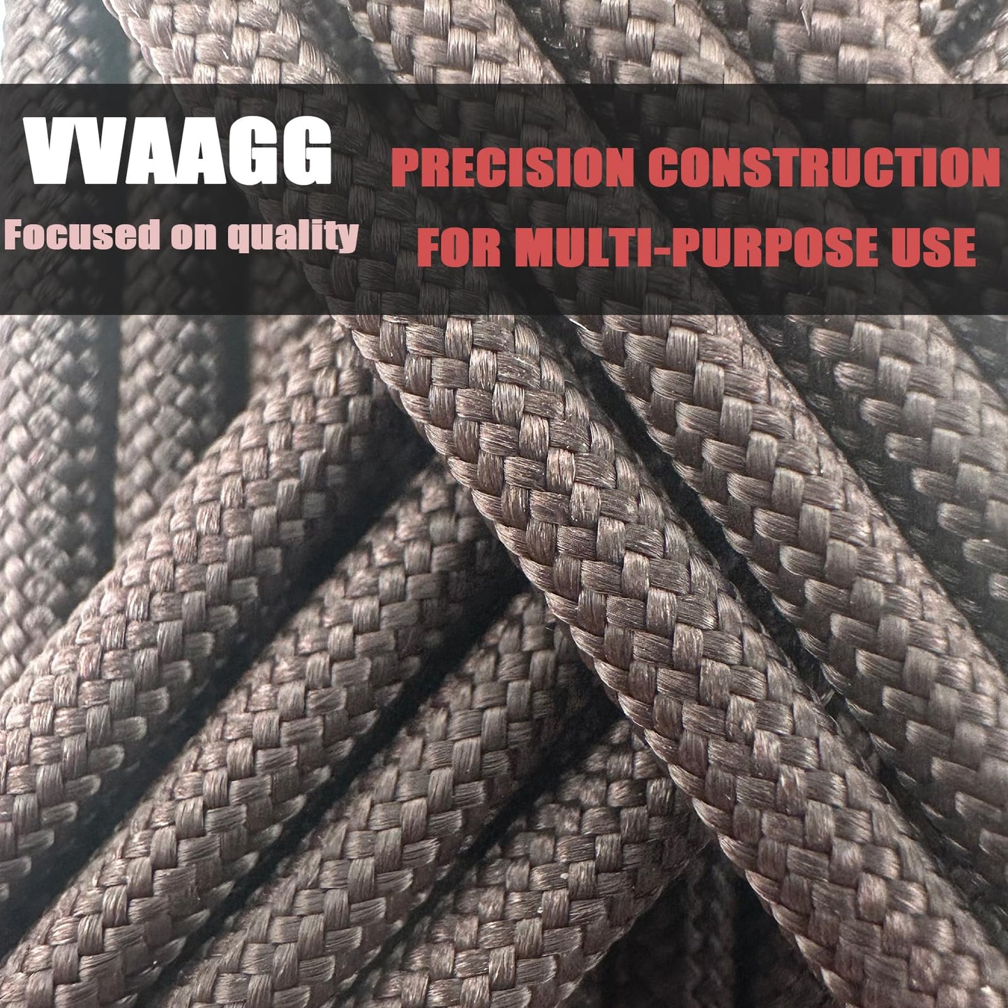 VVAAGG 550 Paracord 100FT 4mm Durable Camping Rope, Tent Rope, Clothsline Rope, Marine Weatherproof Rope, Nylon Parachute Cord Rope (Coffee)