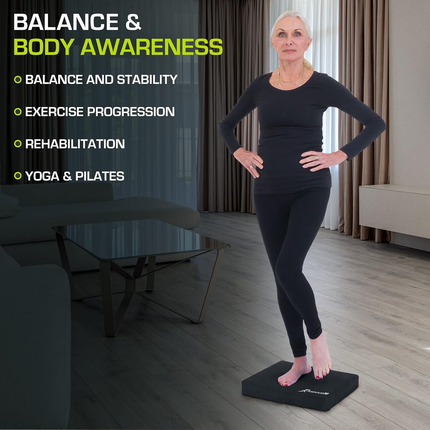 ProsourceFit Balance Pad - Non-Slip Cushioned Foam Mat for Fitness, Yoga & Stability Training | Ideal for Physical Therapy