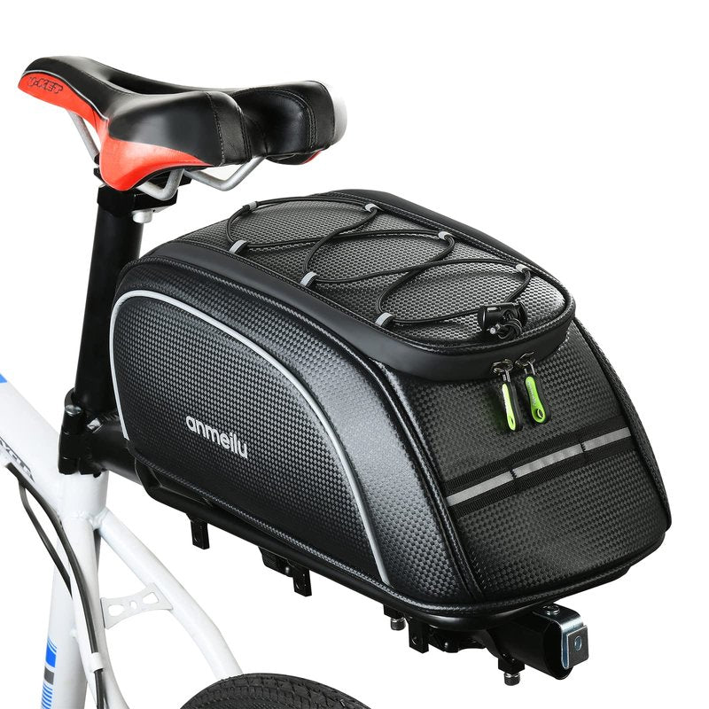 ANMEILU Bike Rack Bag Bicycle Bag Bike Trunk Bags Rear Rack Pack Carrier Pannier Storage Cargo Saddle Back Seat Luggage Pouch Mountain Road Fat Tire Commuter Electric Biking Travel Cycling Waterproof