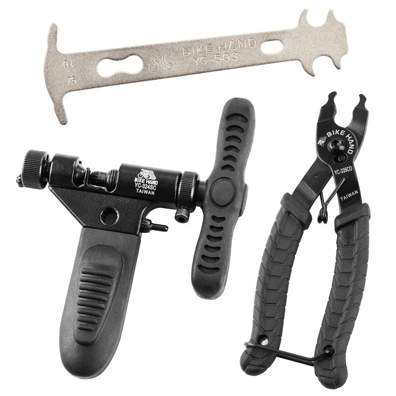 BikeHand Bike Bicycle Chain Wear Checker, Quick Master Link Pliers & Chain Breaker Rivet Tool – Professional Chain Tool Kit for Road, Mountain, and Hybrid Bikes