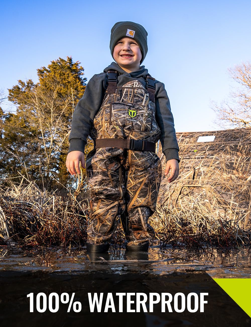 TIDEWE Kids Neoprene Waterproof Insulated Chest Waders for Hunting BN4/5