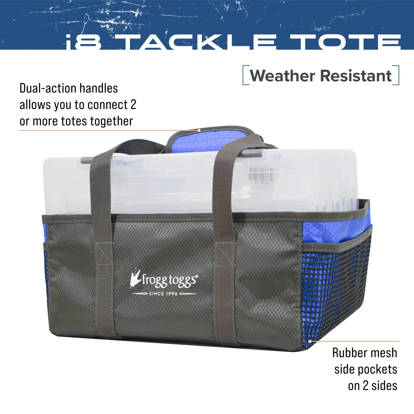 FROGG TOGGS Fishing Tray Tote, Secures Organizes and Protects Tackle Trays, Blue, OS