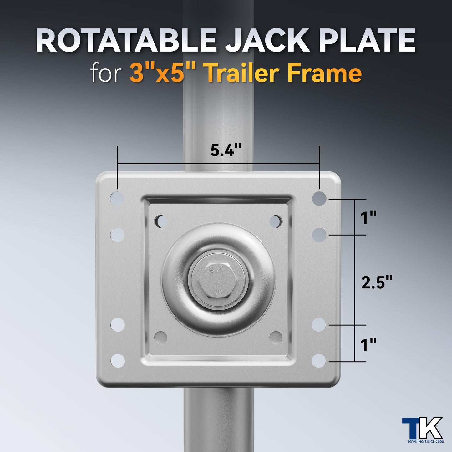 TOWKING Upgraded Spoke Wheel Trailer Jack, 10" Vertical Movement, 1500 lbs, for RV, Boat, Trailer and More, Black, Silver