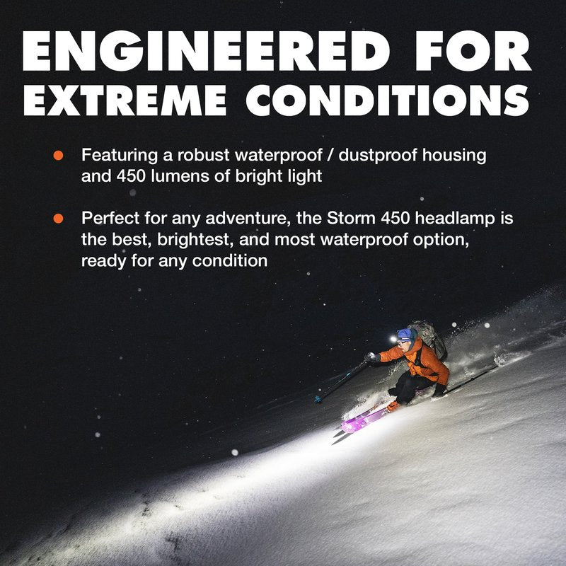 BLACK DIAMOND Storm 450 Headlamp | 450 Lumens Brightness | Waterproof & Dimmable | 3X AAA Battery Operated (Included | Camping, Hiking, Running | Ops Dark Tan