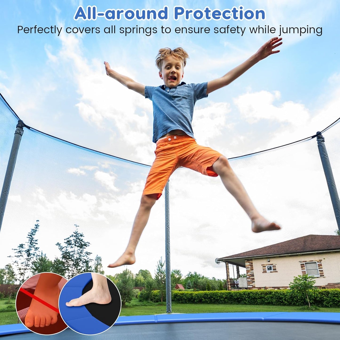 Trampoline Replacement Safety Pad - Waterproof & Durable | Fits 8ft-16ft Sizes