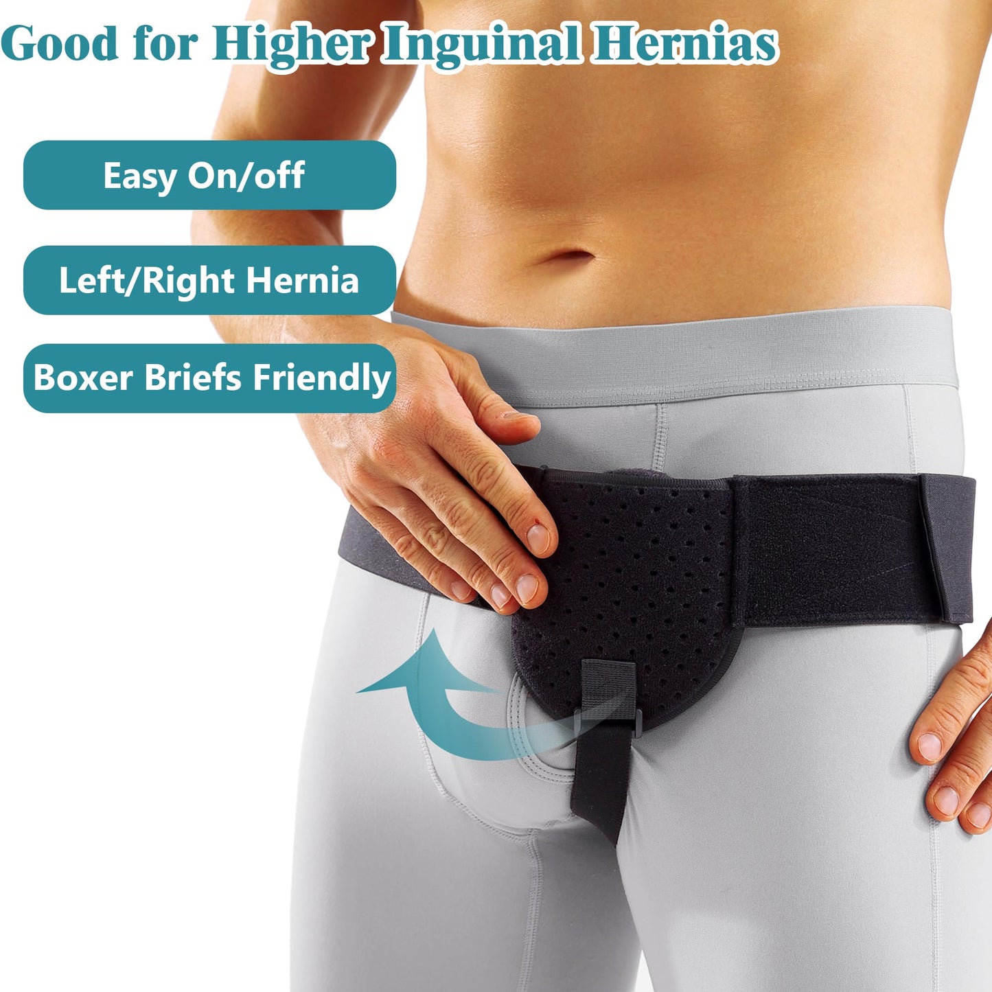 PAZ WEAN Inguinal Hernia Belt for Men & Women – Adjustable Support Truss for Groin Hernia Pain Relief, Bulge Control, Left or Right Inguinal Hernia with Pad Pocket