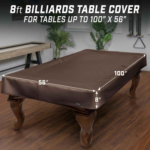 GoSports 8 ft Premium Leatherette Pool Table Cover - Waterproof & Tearproof - Heavy Duty Indoor & Outdoor Billiard Table Cover