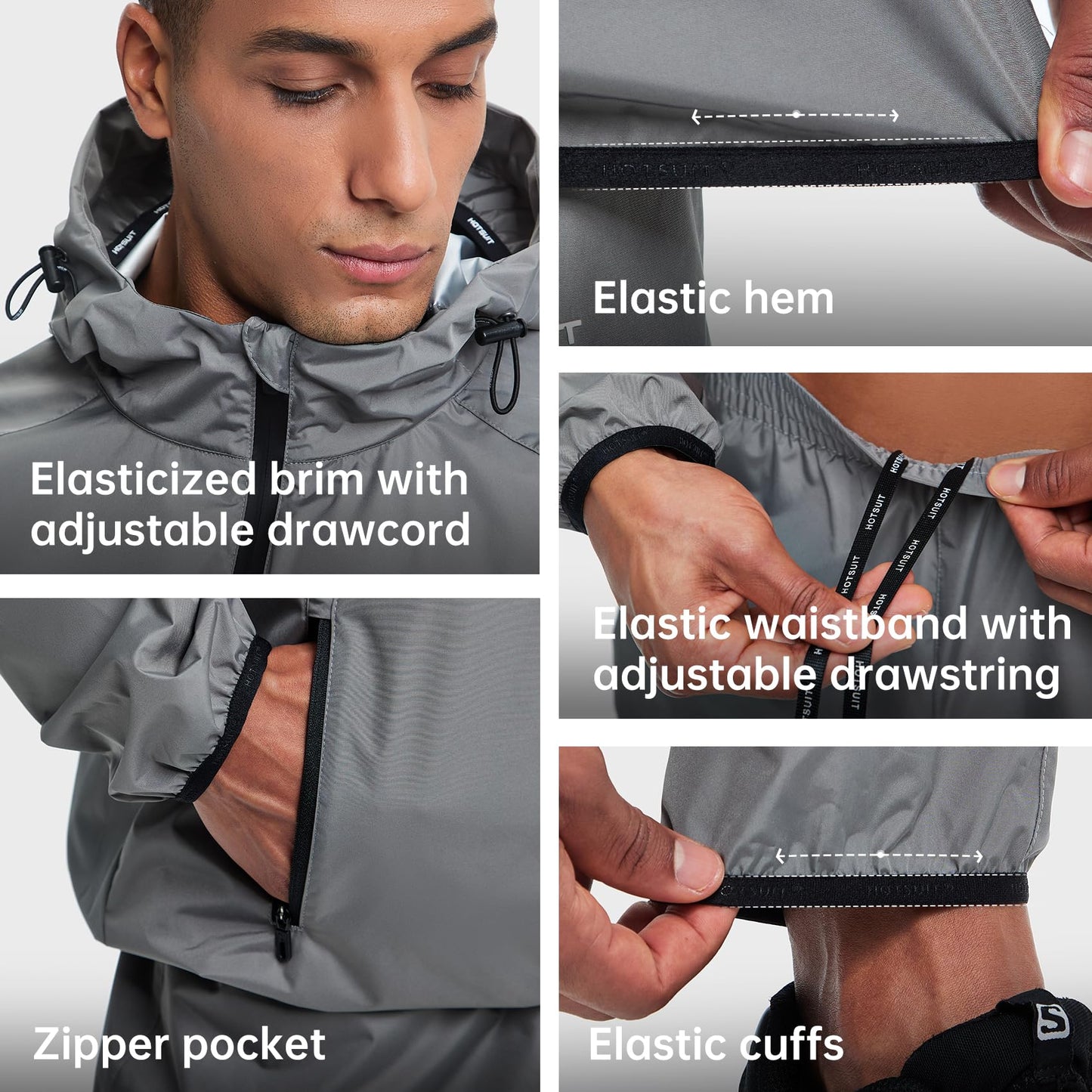 HOTSUIT Sauna Suit for Men Heat Trapping Sweat Suit Boxing Exercise Sweat Sauna Jacket Pants
