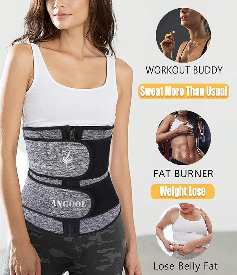 Neoprene Waist Trainer for Women - Plus Size Trimmer Belt | Sauna Sweat Corset Cincher with Zipper