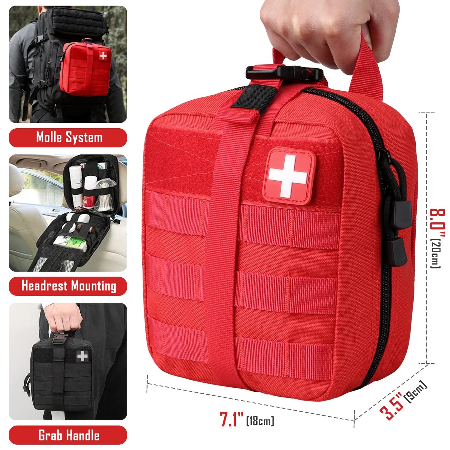 LIVANS 1000D First Aid Bag Empty Medical Ifak Pouch Molle EMT Pouches Rip-Away Tactical Military Trauma Emergency Medic Bag