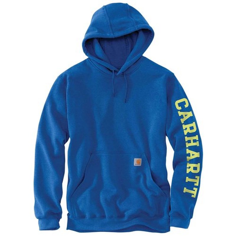 Carhartt Men's Rain Defender® Loose Fit Midweight 1889 Graphic Sweatshirt, Beacon Blue Heather, Medium