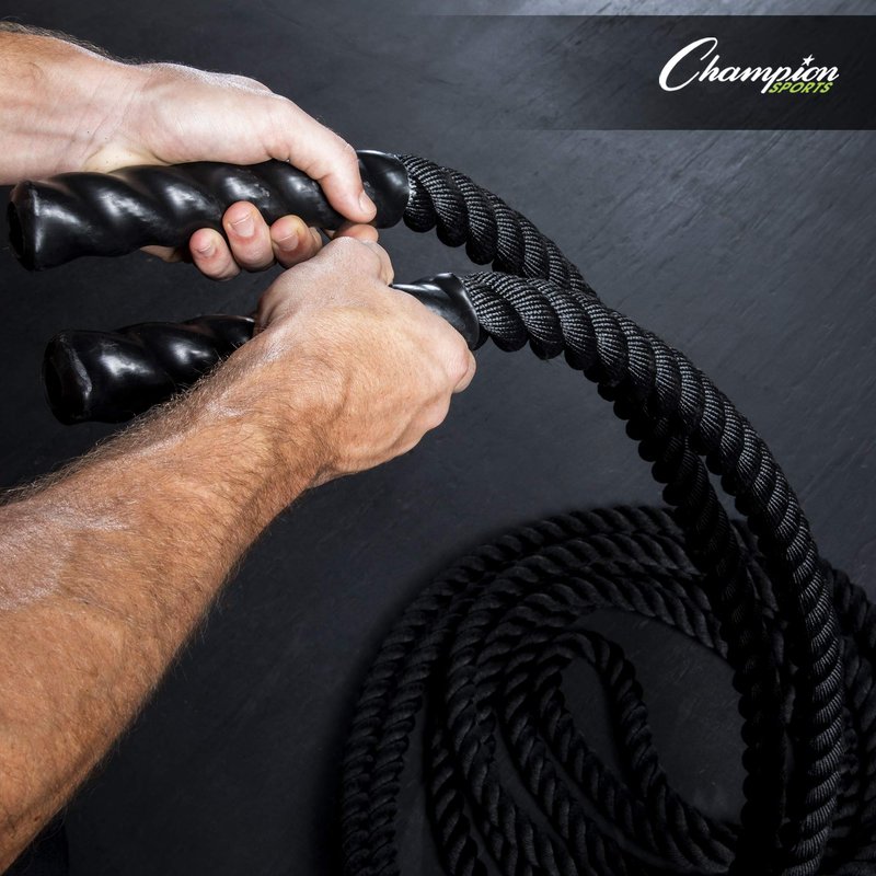 Champion Sports RPT1530 Heavy Training Rope: Rhino Poly Strength & Conditioning Heavy Gym Battle Ropes - Cardio, Cross Training, Weight Training & Crossfit - 1.5" x 30'
