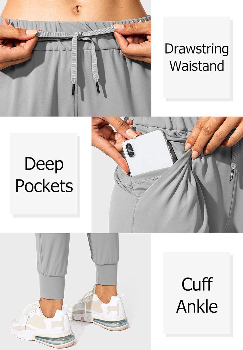 SANTINY Women's Joggers - Comfortable Drawstring Sweatpants with Pockets | Ideal for Running & Lounging