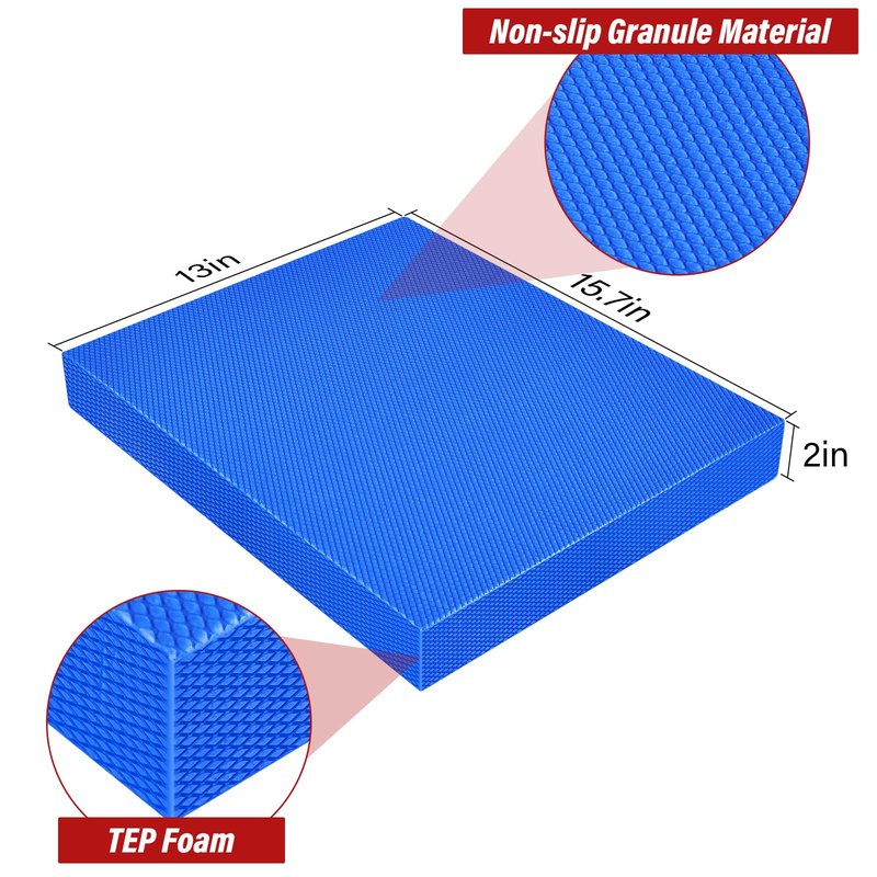 Balance Pad- Foam Balance Pad for Workout, Non-Slip & Water-Resistant Stability Trainer Mat, Soft TPE Exercise Foam Mat for Rehabilitation Stability,Physical Therapy,Fitness,Yoga (15.7" * 13" * 2")