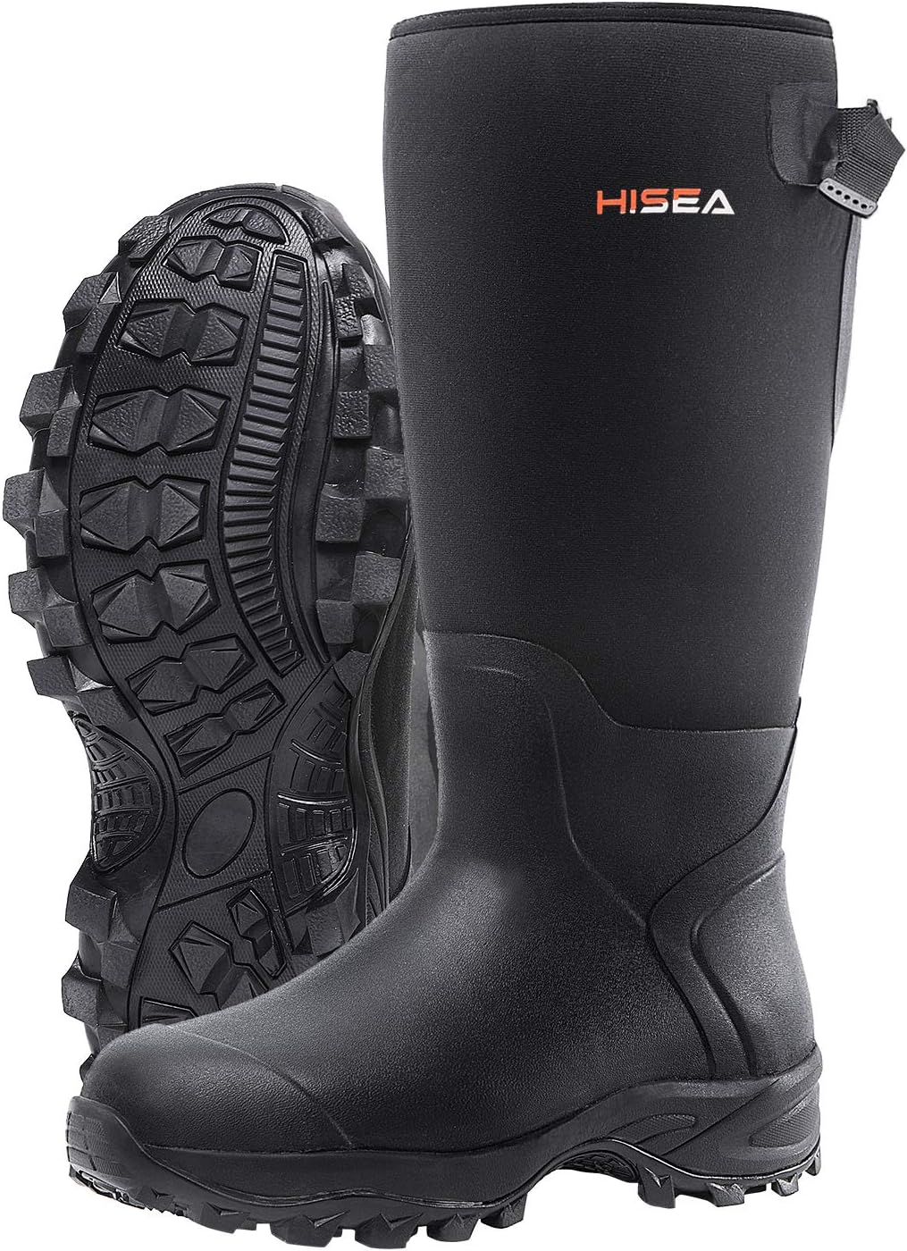 HISEA Rubber Hunting Boots - Tall Waterproof Neoprene Insulated | Durable Slip-Resistant Design for Men