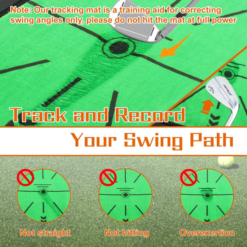 Cupohus Golf Hitting Mat, Precision Pro Swing Mat for Path Feedback, Golf Training Chipping Aid with Replaceable Thickened Artificial Turf, Golf Accessories Gift for Adults for Indoor/Outdoor 13"x17"