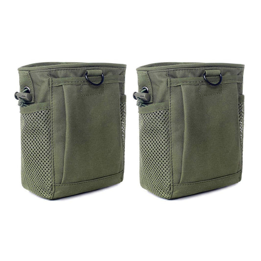 Tactical Molle Drawstring Magazine Dump Pouch, Adjustable Military Utility Belt Fanny Hip Holster Bag Outdoor Ammo Pouch (2 Pack-CP)