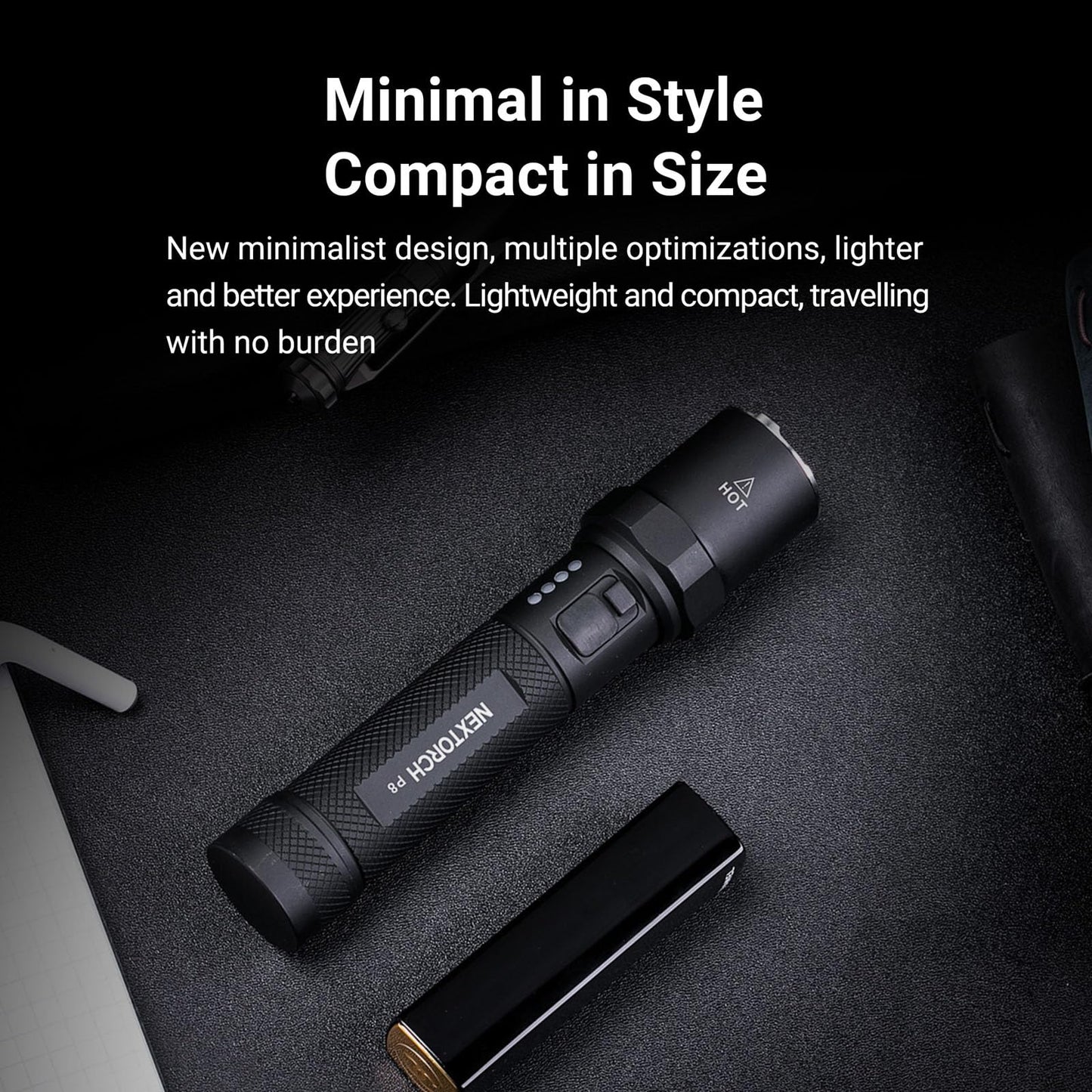 NEXTORCH P8 Rechargeable Flashlight High Lumens, 1600 Lumens LED Police Flashlight with 5 Modes & Strobe & Ceramic Glass Breaker for Daily Use, Night Duty, Dog Walking, Outdoor Adventure