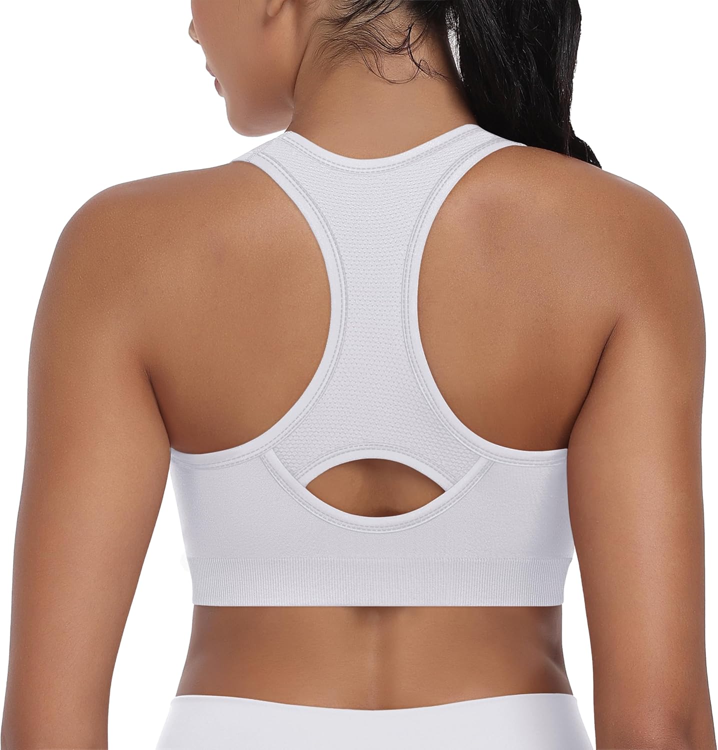 MIRITY 3-Pack High Impact Racerback Sports Bras for Women | Padded Wirefree Workout Bra for Gym & Yoga