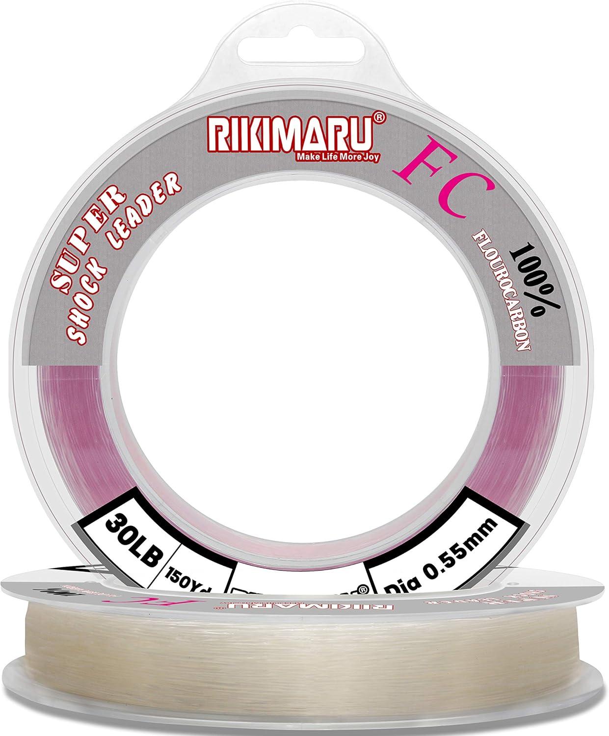 Rikimaru 100% Fluorocarbon Fishing Line - Shock Resistant, Sinks Faster Than Mono | 2LB-150LB
