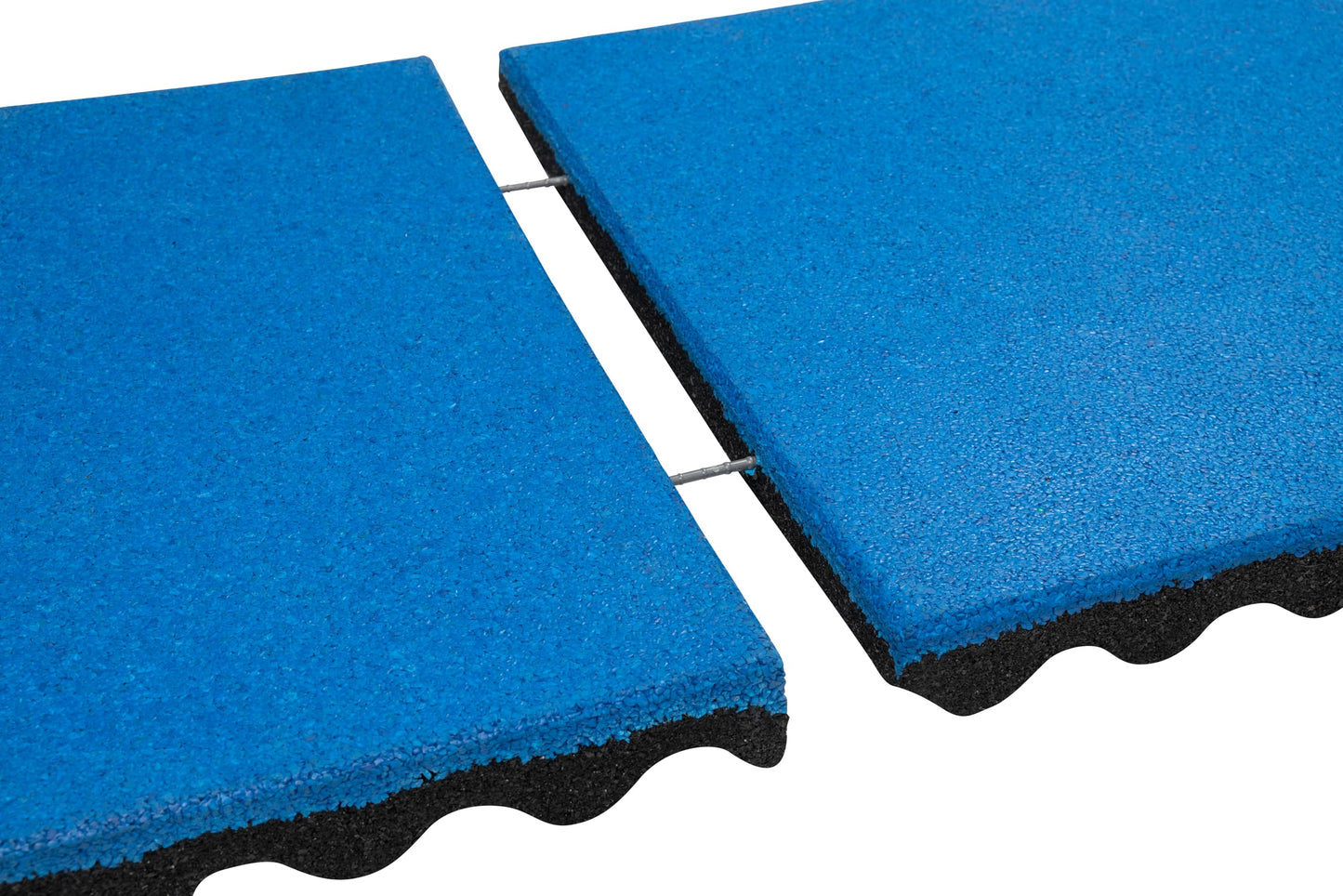 Playsafer Rubber Safety Tiles for Play Areas, Gyms, 2" Thick, 20" x 20" (Blue, 10 Tiles)